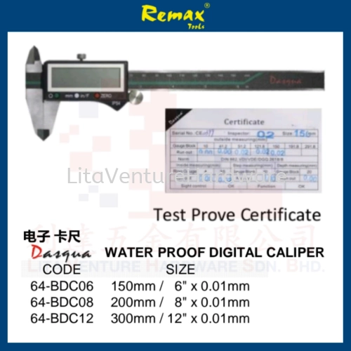 REMAX BRAND WATER PROOF DIGITAL CALIPER 64BDC06 64BDC08 64BDC12