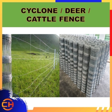 FARM FENCING / CYCLONE FENCE HOT DIP GALVANIZED Pagar Kambing Lembu Cyclone Fence 4' & 5' x 50meter (Max Dua Gulung Satu Order)