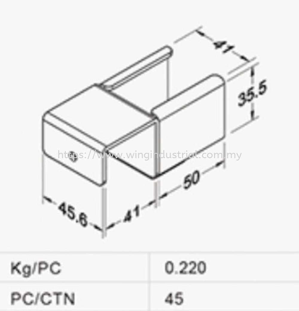 40x40 Roller Track Mounting Bracket (RH-4040H1)