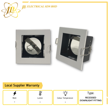 JLUX 5011/WHT-100 (B59) MR16 SQUARE RECESSED DOWNLIGHT FITTING ONLY