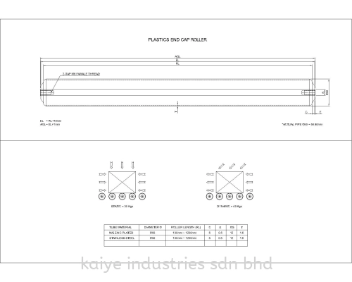 Gravity Roller c/w Female Thread 50mm