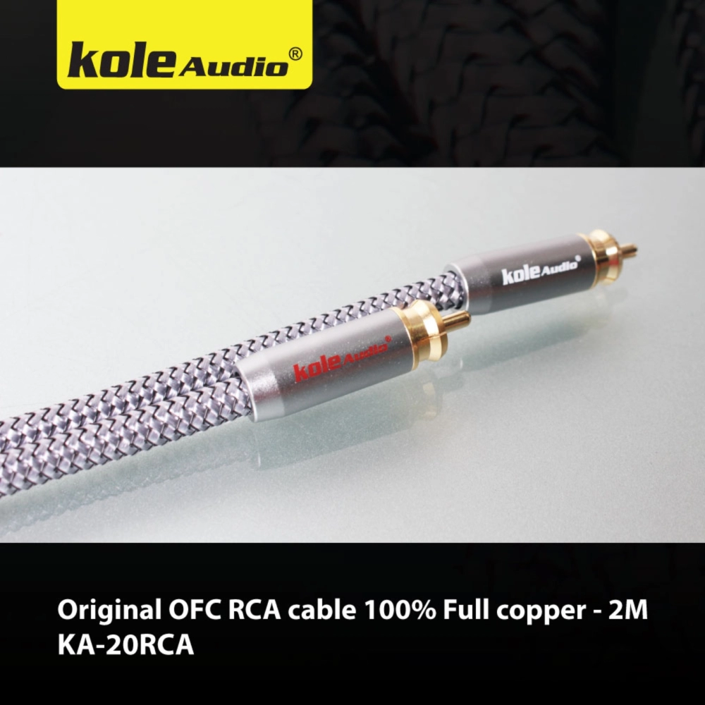 Kole Audio Original OFC RCA cable 100% Full copper 2 Meter (Grey) - KA-20RCA