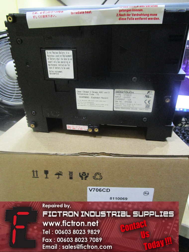 V708CD HAKKO ELECTRONICS HMI Touch Screen Supply Repair Malaysia Singapore Indonesia USA Thailand
