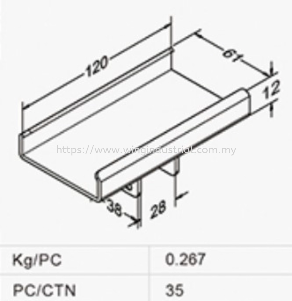 60B Roller Track Mounting Bracket Center Support (RH-6016BH6A)