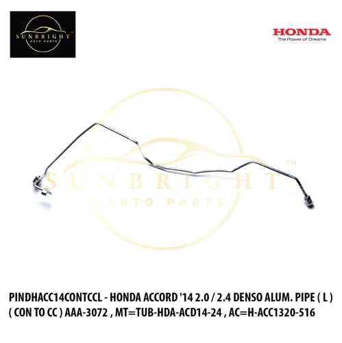 PINDHACC14CONTCCL - HONDA ACCORD '14 T2A 2.0 / 2.4 DENSO ALUM. PIPE ( L ) ( CON TO CC ) AAA-3072 , MT=TUB-HDA-ACD14-24 , AC=H-ACC1320-516 ,  AM=3898.M