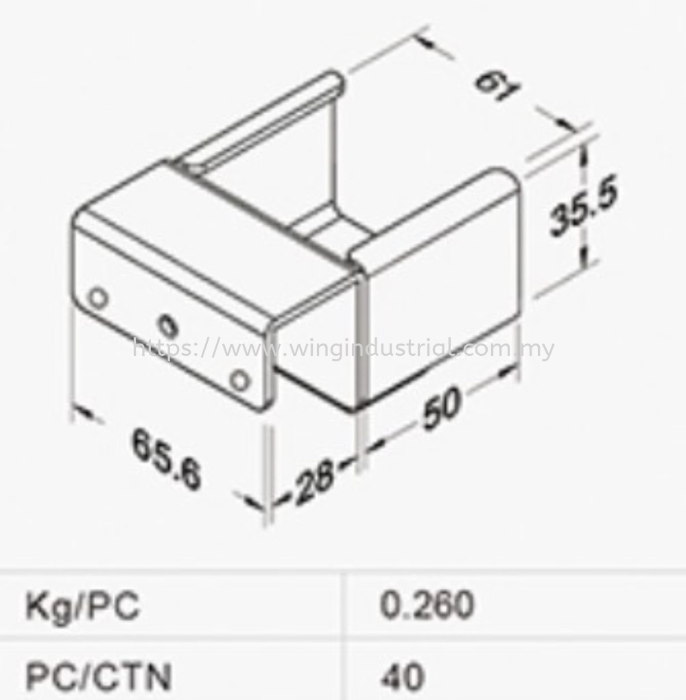  60x32 Roller Track Mount Bracket (RH-6032H1)