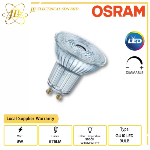 OSRAM 8W 220-240V 575LM 3000K WARM GU10 DIMMABLE LED BULB Kuala Lumpur Selangor, Malaysia Supplier, Supply, Supplies, Distributor | JLL Electrical Sdn Bhd