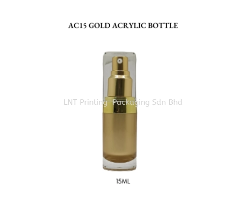 AC15 GOLD ACRYLIC BOTTLE WITH GOLD LOTION PUMP