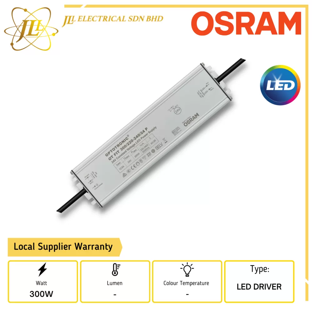 OSRAM OPTOTRONIC OT FIT 300W 220-240V 24P LED DRIVER/BALLAST Kuala Lumpur  (KL), Selangor, Malaysia Supplier, Supply, Supplies, Distributor | JLL  Electrical Sdn Bhd