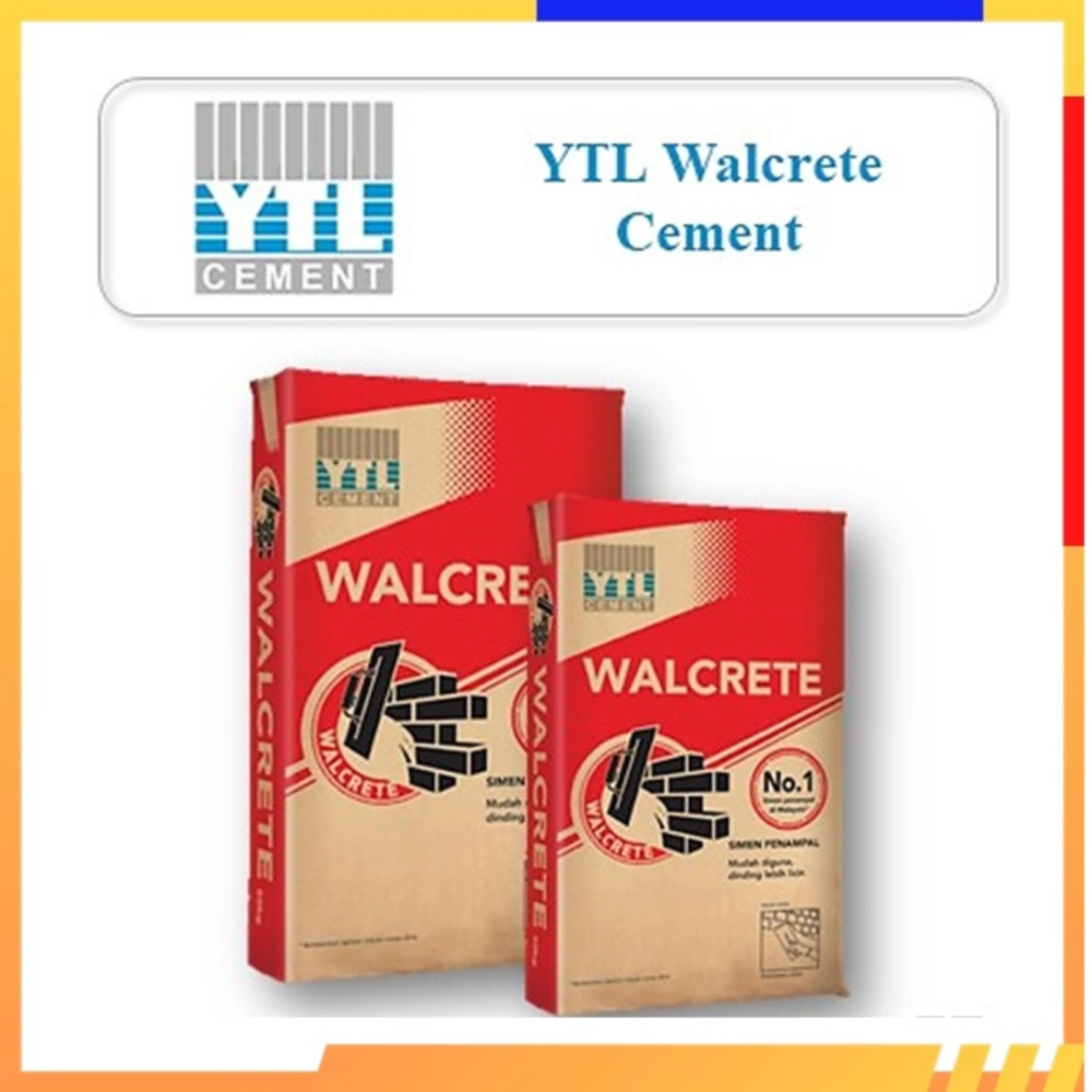 YTL (50KG) Walcrete Plastering Cement Interior Exterior Simen Plastar Strong and Durable Adhesion