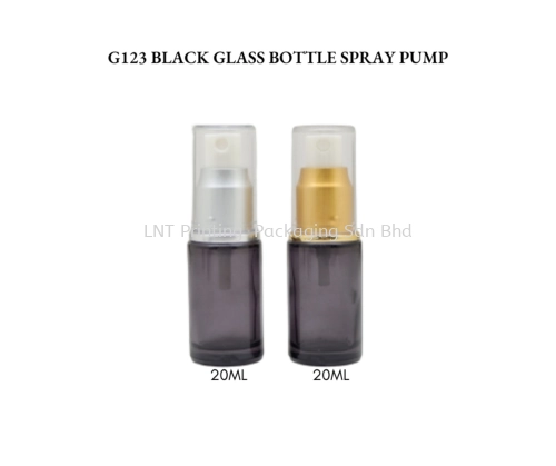 20ml Clear Black Glass Bottle + Spray Pump