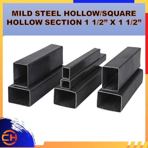 MILD STEEL HOLLOW/SQUARE HOLLOW SECTION/BESI HOLLOW 1 1/2" X 1 1/2" X 6MTR (38MM X 38MM )(1.0MM/1.2MM/1.6MM/2.3MM /3.0MM+/-)