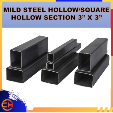 MILD STEEL HOLLOW/SQUARE HOLLOW SECTION/BESI HOLLOW 3" X 3" X 6MTR (75MM X 75MM )(1.6MM/1.9MM/2.3MM /3.0MM/4.0MM/4.5MM/5.0MM/6.0MM+/-)