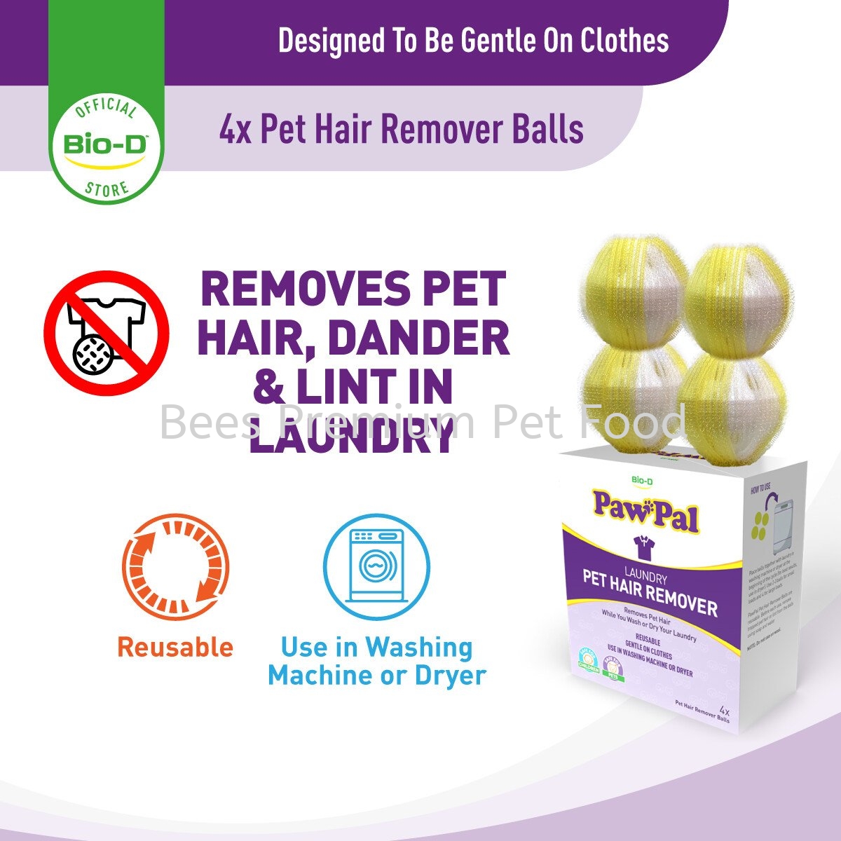 Bio-D PawPal Laundry Pet Hair Remover (4x Pet Hair Remover Balls)  Accessories Selangor, Malaysia, Kuala