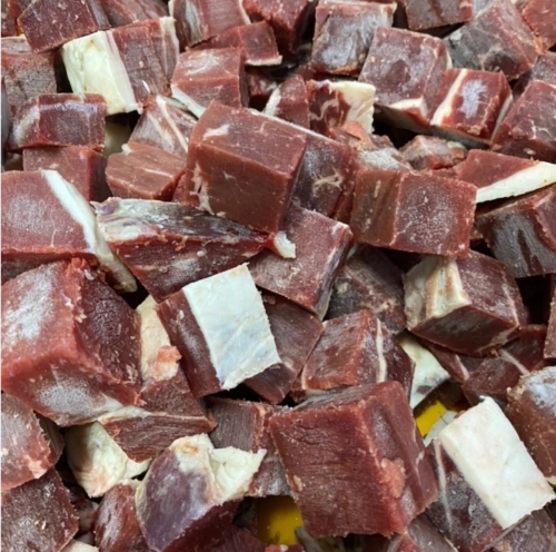 Frozen Aust Black Angus Topside (Beef) Cube Cut 500g *HALAL*