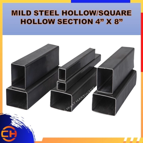 MILD STEEL HOLLOW/SQUARE HOLLOW SECTION/BESI HOLLOW 4" X 8" X 6MTR (100MM X 200MM )(4.0MM/4.5MM/5.0MM/6.0MM+/-)