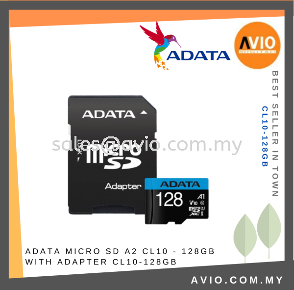 ADATA Taiwan 128GB Micro SD Card A2 CL10 - 128GB With SD Adapter Adaptor 100/25MB/S Speed CL10-128GB STORAGE Johor Bahru (JB), Kempas, Johor Jaya Supplier, Suppliers, Supply, Supplies | Avio Digital