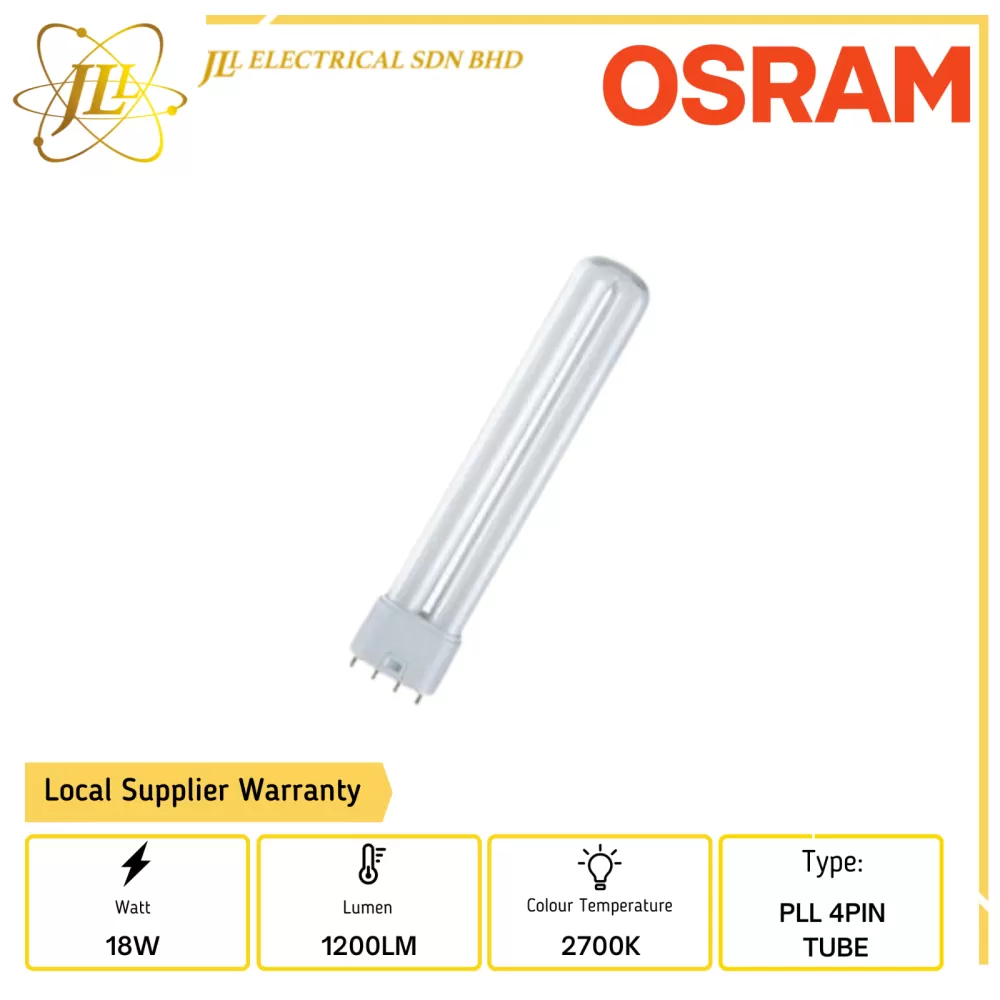 OSRAM DULUX L 18W/827 1200LM 2700K 4PIN 2G11 PLL TUBE