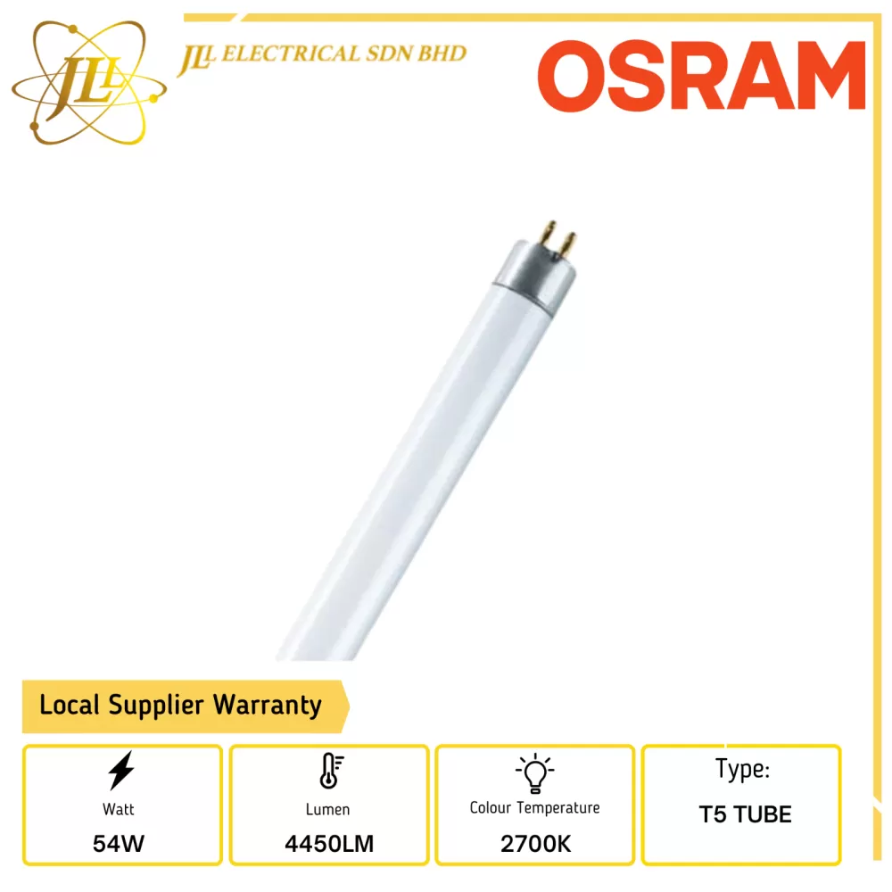 OSRAM G5 FQ 54W/827 4450LM 2700K HO T5 TUBE Kuala Lumpur (KL), Selangor,  Malaysia Supplier, Supply, Supplies, Distributor | JLL Electrical Sdn Bhd