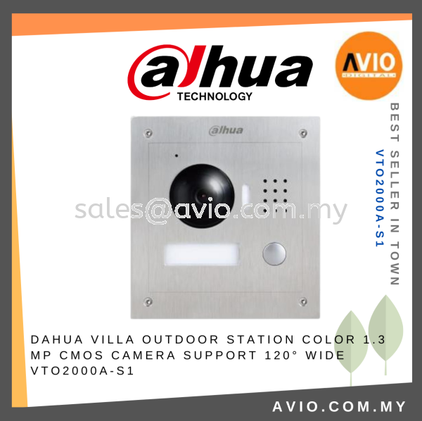 Dahua IP Villa Outdoor Station Color 1.3 MP Camera 120 Wide Stainless Steel Panel Video & Audio VTO2000A-S1 DOOR ACCESS CONTROL DAHUA Johor Bahru (JB), Kempas, Johor Jaya Supplier, Suppliers, Supply, Supplies | Avio Digital