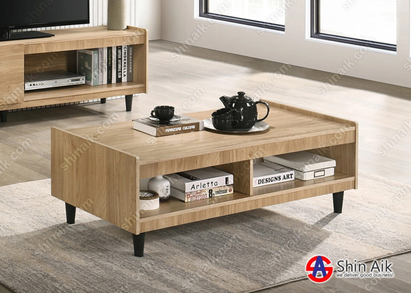 CT63028(KD) Natural Oak Modern Contemporary Coffee Table