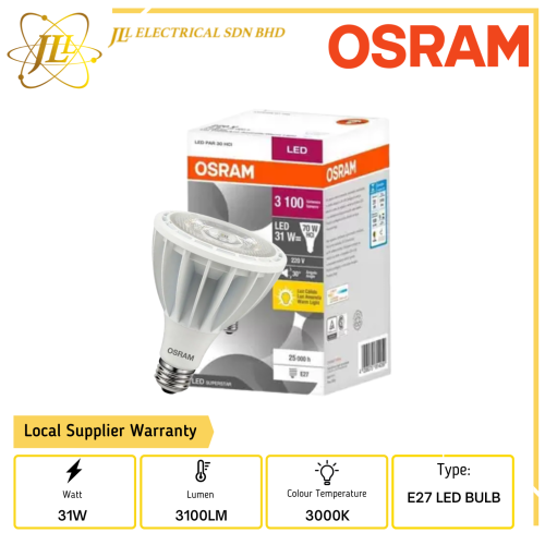 OSRAM PAR 30 31W 220V 3000K 3100LM E27 LED BULB Kuala Lumpur (KL),  Selangor, Malaysia Supplier, Supply, Supplies, Distributor | JLL Electrical  Sdn Bhd