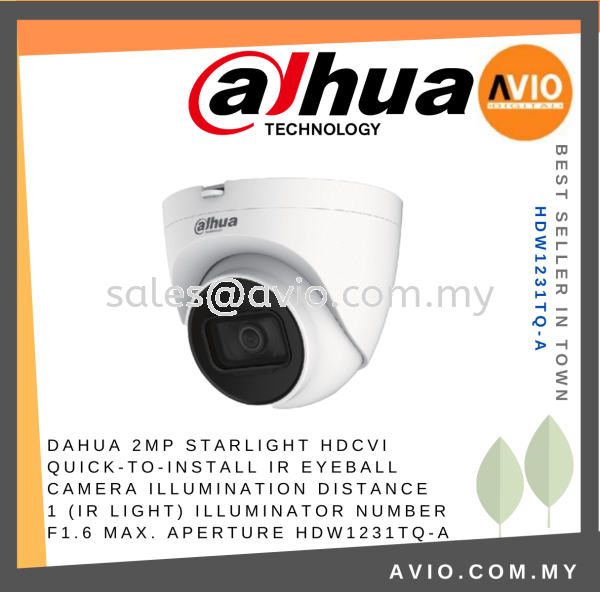 Dahua 2MP 2 Megapixel Starlight IP67 Outdoor Analog Turret Dome CCTV Camera Mic Microphone 3.6mm Lens 40m IR HDW1231TQ-A CVI ANALOG CAMERA DAHUA Johor Bahru (JB), Kempas, Johor Jaya Supplier, Suppliers, Supply, Supplies | Avio Digital