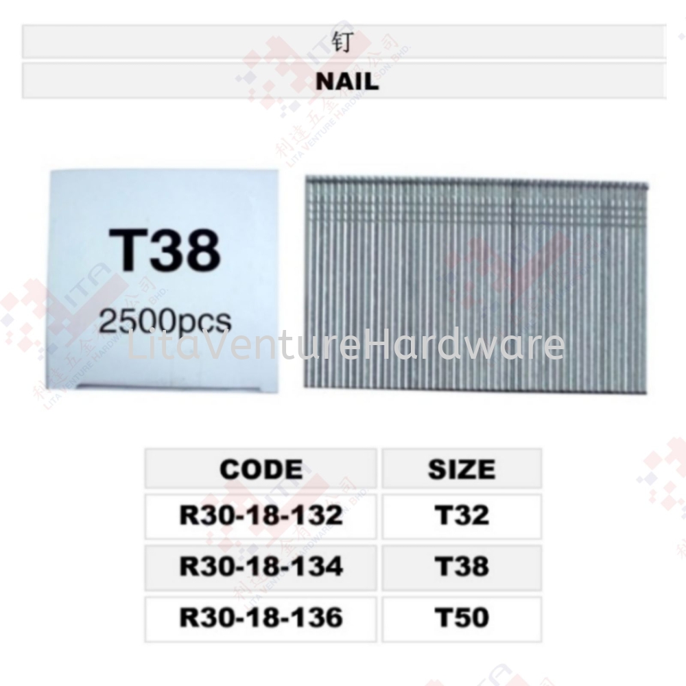 T38 NAIL STAPLES - R3018132 R3018134 R3018136