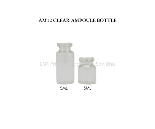 CLEAR AMPOULE GLASS BOTTLE