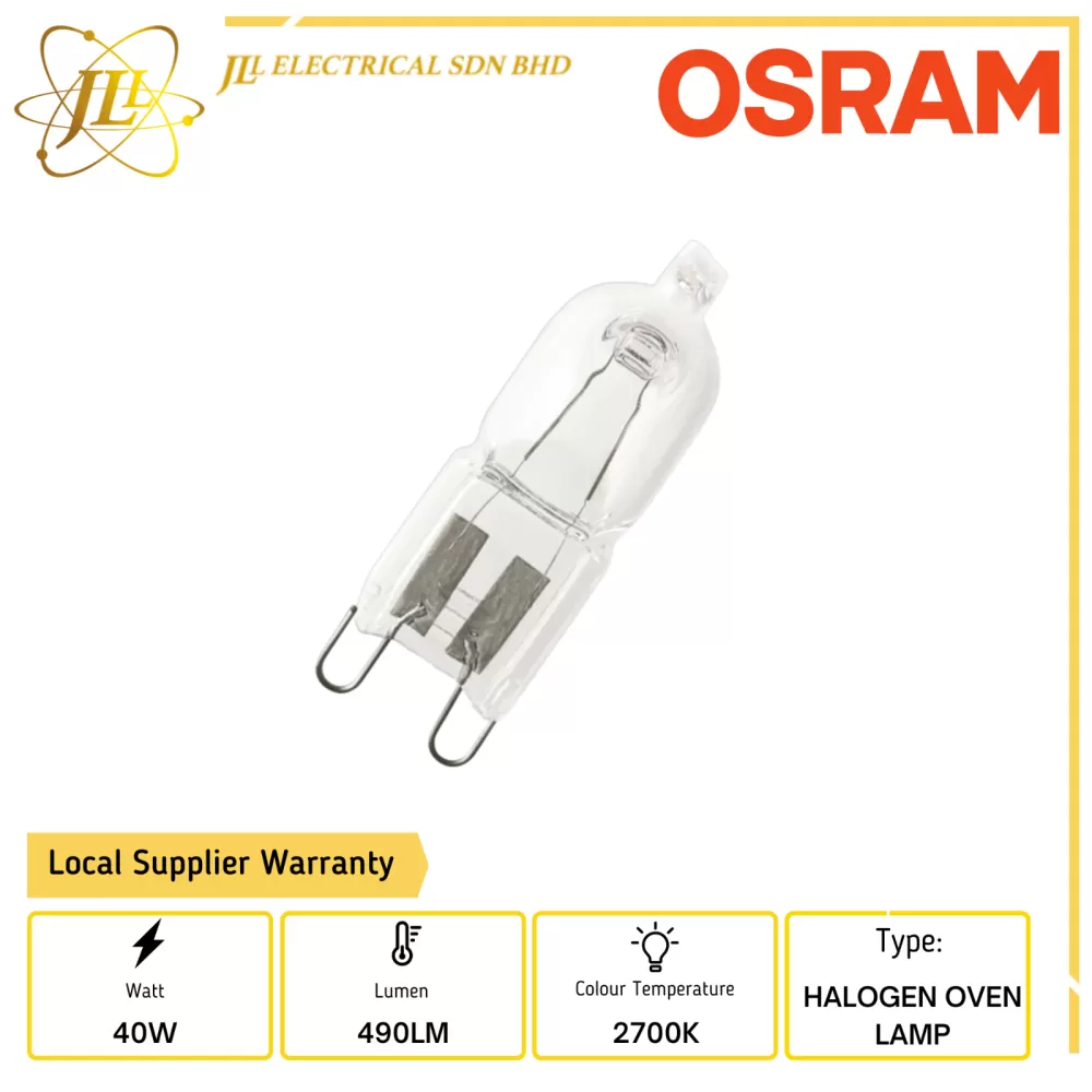 OSRAM 66840 40W 230V 490LM 2700K G9 HALOGEN OVEN LAMP Kuala Lumpur (KL),  Selangor, Malaysia Supplier, Supply, Supplies, Distributor | JLL Electrical  Sdn Bhd