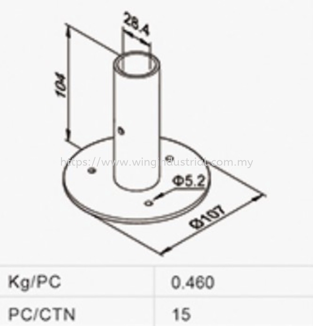 Round Stanchion Mount (L-8)