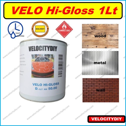 （铁门木门油性面漆）VELO HI-GLOSS PAINT Solvent Base High Gloss Paint Cat Minyak Cat Besi Cat Kayu 5 litre