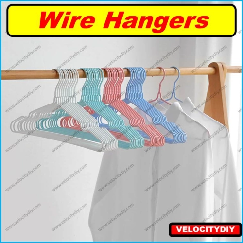 （铁线衣挂）Wire Clothes Hangers Heavy Duty Durable Coat Hangers Lightweight Slim Space Saving Laundry Hangers