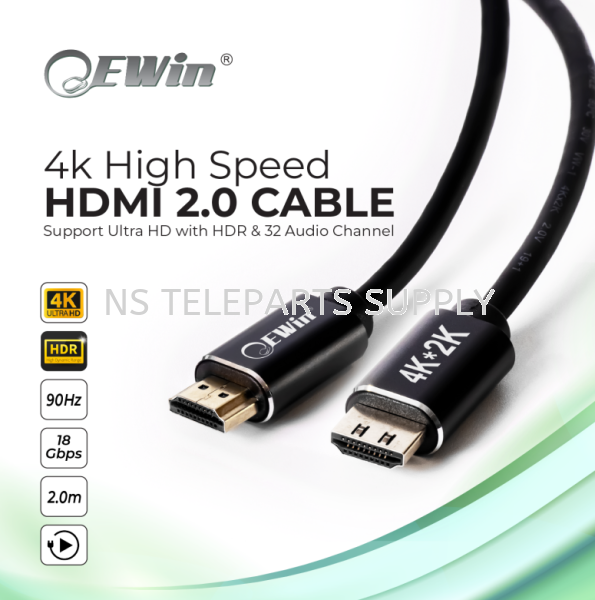 HDMI 2.0 CABLE 4K HIGH SPEED 2.0 METER HDMI, VGA/RGB & DVI Cable Cable Products Seremban, Malaysia, Negeri Sembilan Supplier, Suppliers, Supply, Supplies | NS Teleparts Supply