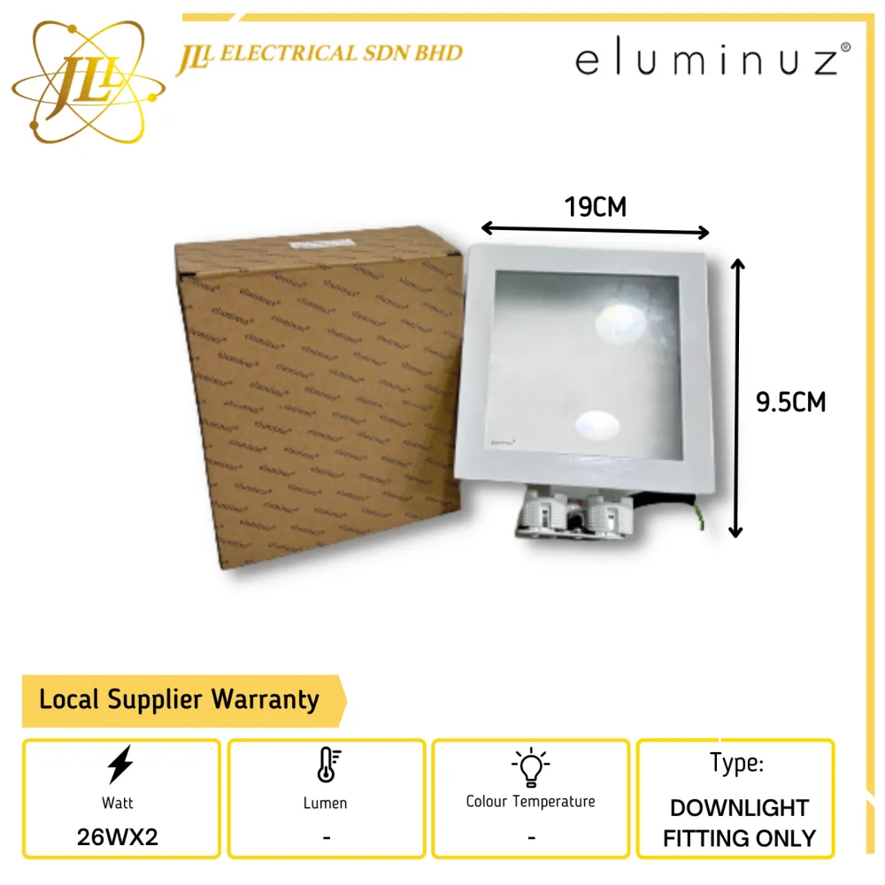 ELUMINUZ A461N-L 26WX2 WHITE PLC 2 PIN RECESSED DOWNLIGHT FITTING