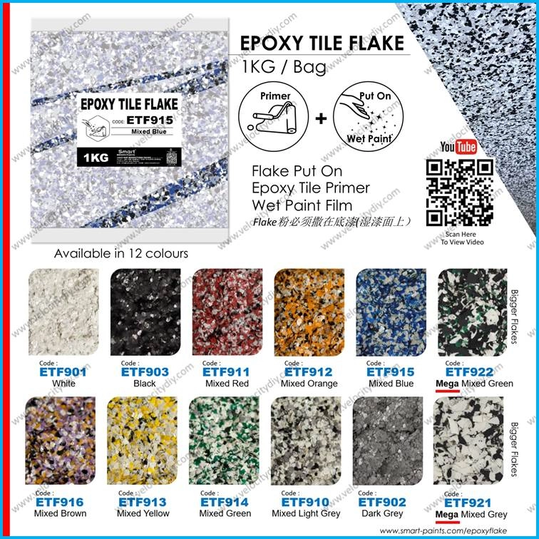 （厕所浴室防水涂料）Epoxy Tile Finish Set 1kg Epoxy Tile Flake For Toilet Bathroom Wash Room