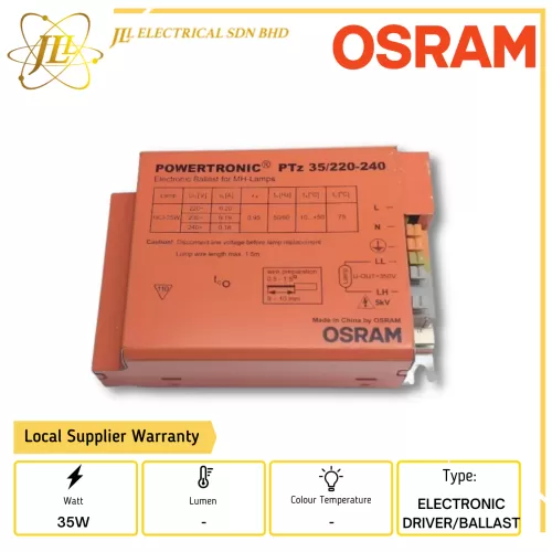 OSRAM PTz 35W 220-240V POWERTRONIC ELECTRONIC BALLAST