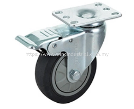 4" Swivel Plate-Mount Castor with Brake (C-7)