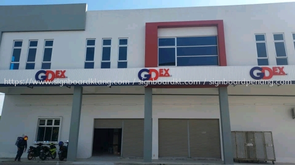 gdex aluminium trism base 3d box up led frontlit logo signboard signage at alor gajah melaka Aluminum Ceiling Trim Casing 3D Box Up Signboard Kuala Lumpur (KL), Malaysia Pembinaan, Pasang, Pembekal | Great Sign Advertising (M) Sdn Bhd