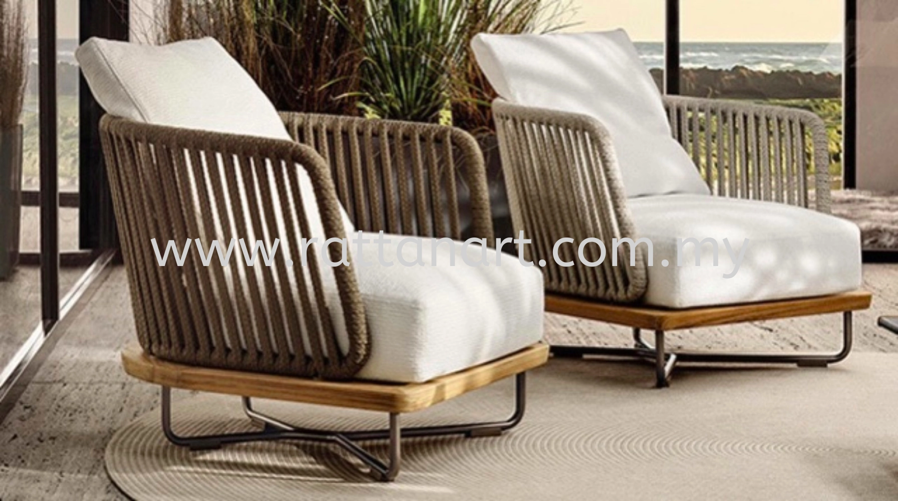 WOVEN ROPE SOFA ( INDOOR / OUTDOOR ) RATTAN FURNITURE Sofa & Day Bed ...