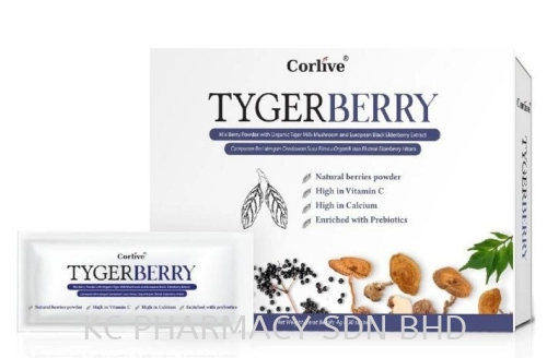 CORLIVE TYGERBERRY 4G x 30'SACHETS [ORGANIC TIGER MILK MUSHROOM WITH BLACK ELDERBERRY EXTRACT AND PREBIOTICS]