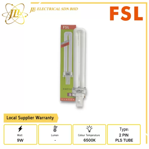 FSL 9W 6500K G23 2 PIN PLS COMPACT FLUORESCENT TUBE