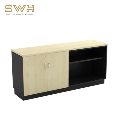 Open Shelf + Swinging Door Low Cabinet | Office Furniture Penang
