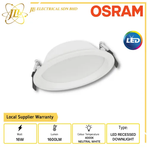 OSRAM LEDVALUE ALU 16W 1600LM 4000K NEUTRAL WHITE D150 6'' LED RECESSED DOWNLIGHT