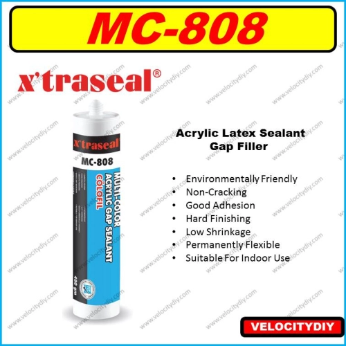 （有色美缝胶/有色补土） X'TRASEAL MC-808 Colofil Multi-Colour Acrylic Gap Sealant 480gm