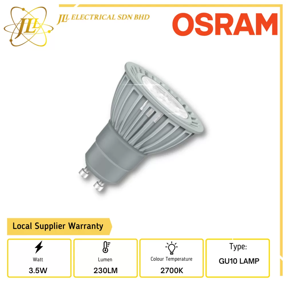 OSRAM LED SUPERSTAR PAR16 3.5W 827 GU10 LED LAMP Kuala Lumpur (KL),  Selangor, Malaysia Supplier, Supply, Supplies, Distributor | JLL Electrical  Sdn Bhd
