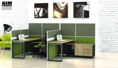 2 Cluster office workstation with side cabinet