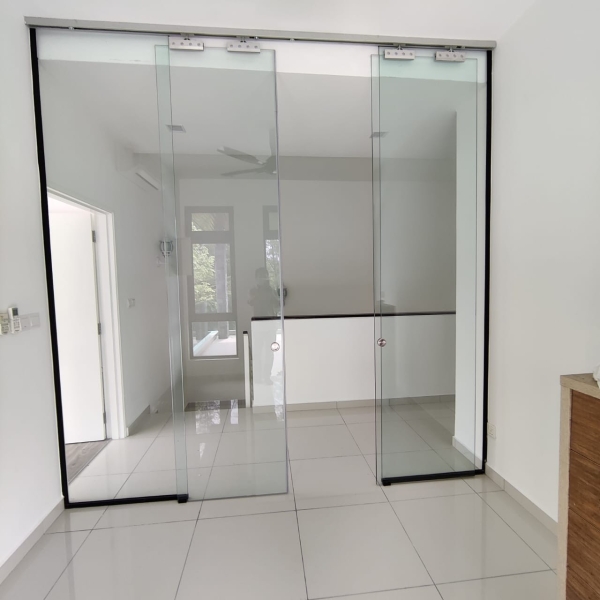 Hanging Door Glass Hanging Door JB, Johor Bahru, Malaysia Aluminium Fabrication, Glass Partition | METALIFE