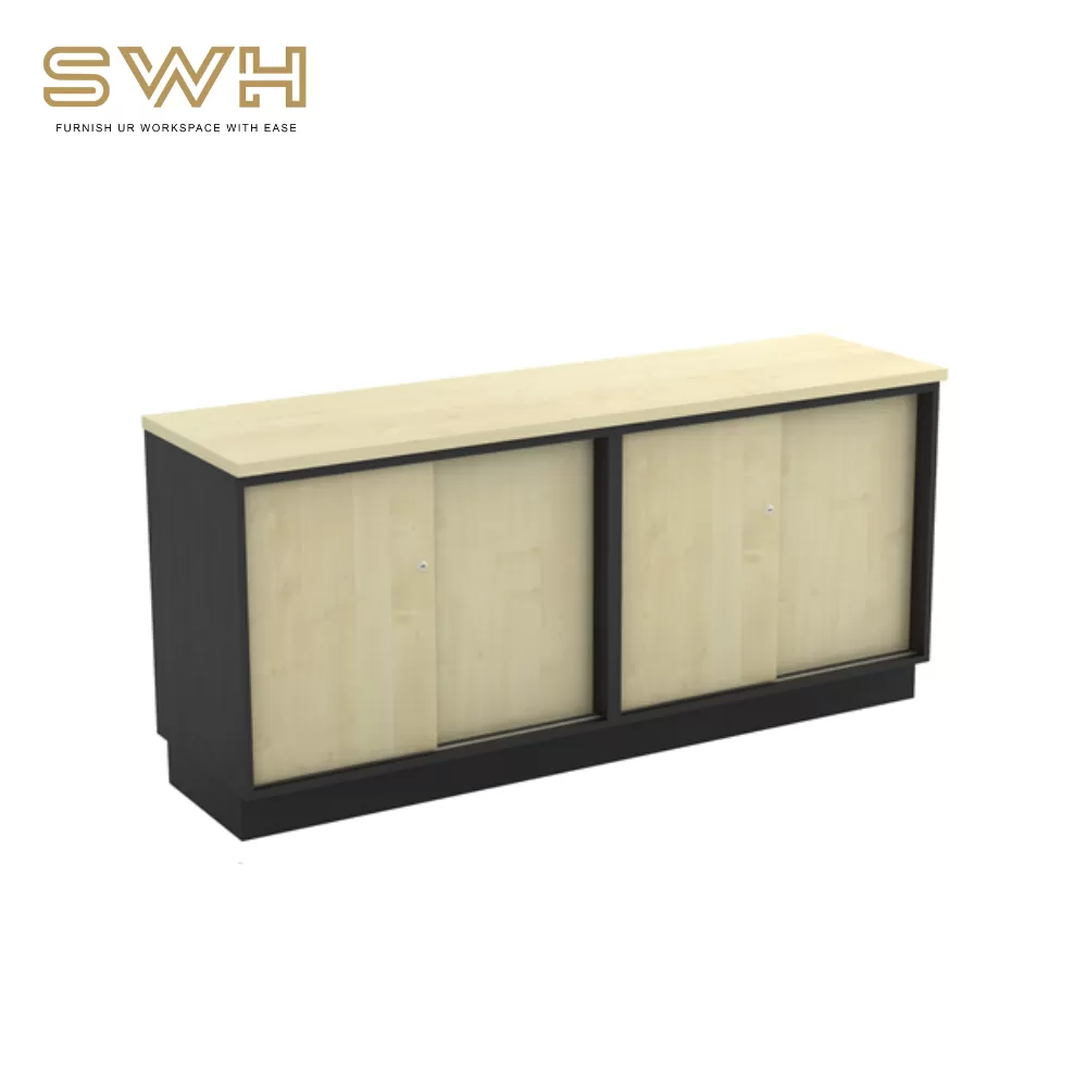 Dual Sliding Door Low Cabinet | Office Furniture Penang