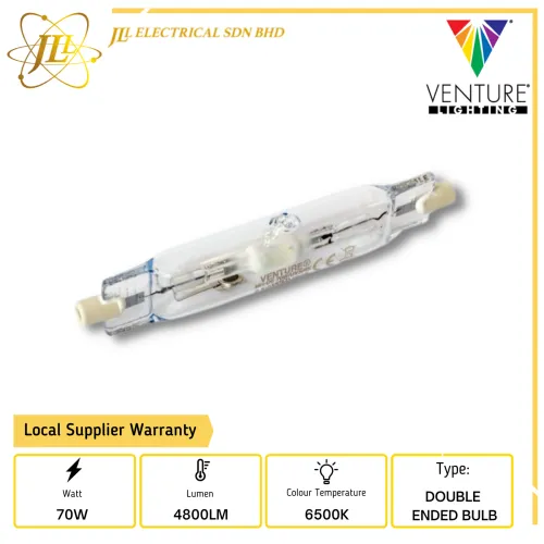 VENTURE MH-DE 70W/6500K-79470 RX7S DOUBLE ENDED BULB